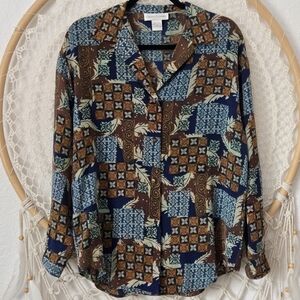 Vintage Casual Corner 100% Silk Dark Academia Quiet Luxury Blouse Top Old Money